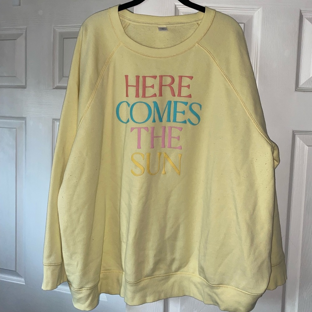 Yellow pullover sweater